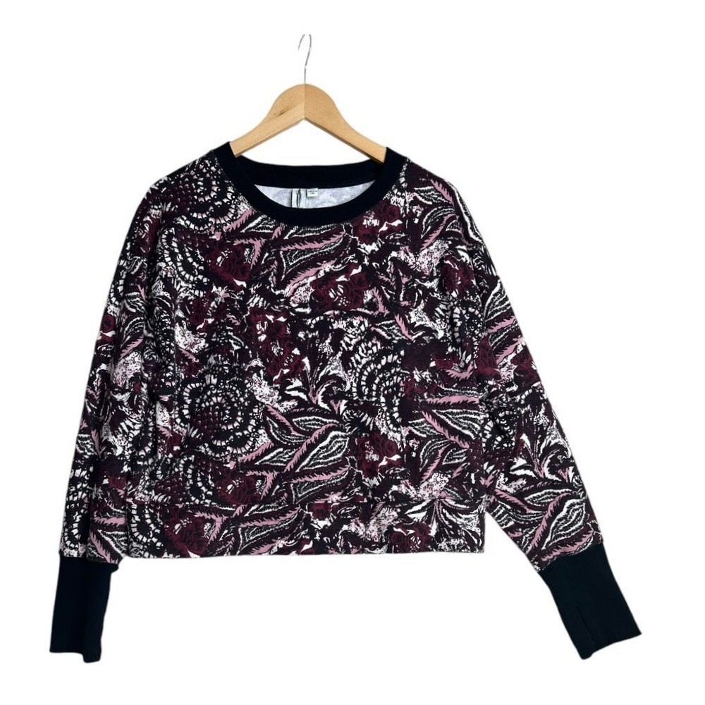 Joie‎ Caleigh Floral Print Crewneck size Large Pink/Black